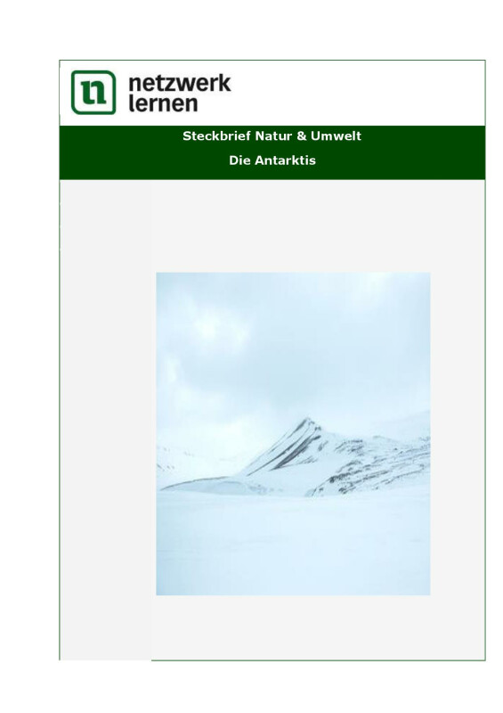 Netzwerk Lernen: Steckbrief Natur & Umwelt - Die Antarktis